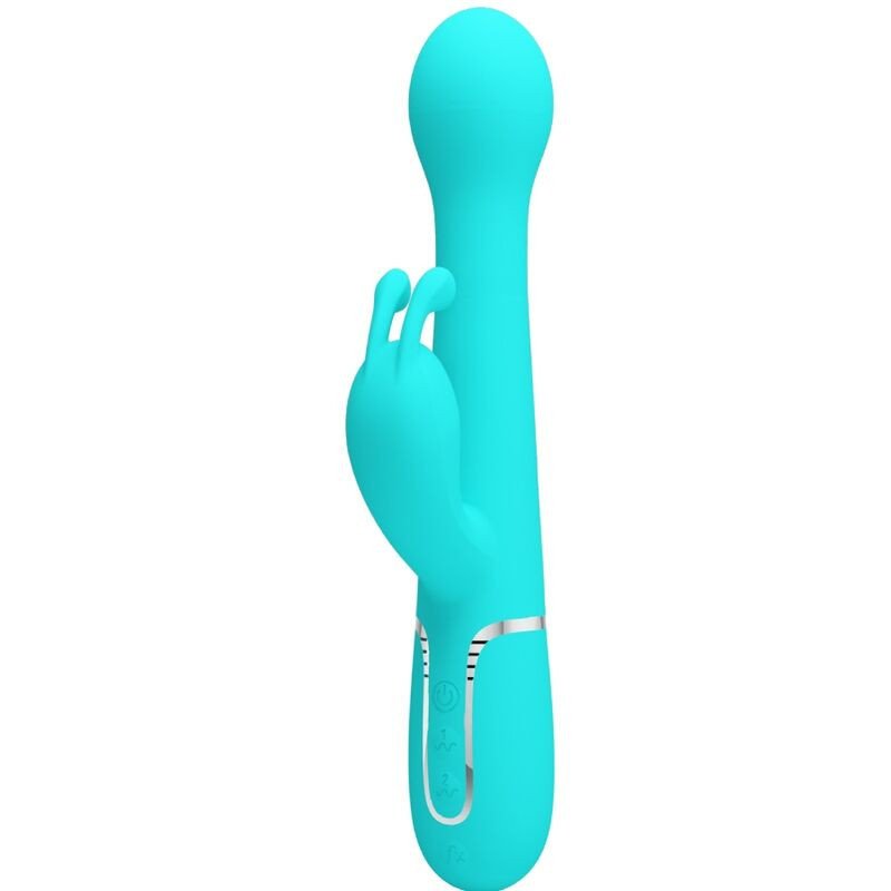 PRETTY LOVE - VIBRADOR DEJON RABBIT MULTIFUNCIÓN 3 EN 1 VERDE AGUA