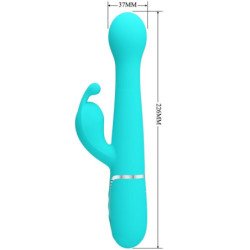 PRETTY LOVE - VIBRADOR DEJON RABBIT MULTIFUNCIÓN 3 EN 1 VERDE AGUA
