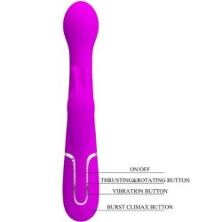 AMOR PRECIOSO - VIBRADOR DEJON RABBIT 3 EN 1 MULTIFUNCIÓN VIOLETA