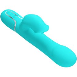 AMOR PRECIOSO - VIBRADOR CON FORMA DE CONEJO CON PERLAS VERDE AGUA