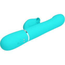 AMOR PRECIOSO - VIBRADOR CON FORMA DE CONEJO CON PERLAS VERDE AGUA