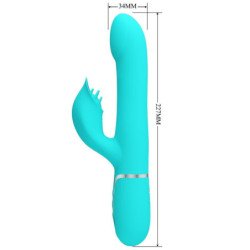 AMOR PRECIOSO - VIBRADOR CON FORMA DE CONEJO CON PERLAS VERDE AGUA