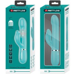 AMOR PRECIOSO - VIBRADOR CON FORMA DE CONEJO CON PERLAS VERDE AGUA