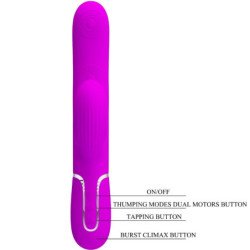 PRETTY LOVE - VIBRADOR MULTIFUNCIONAL 3 EN 1 PARA EL PUNTO G PERLITA VIOLETA