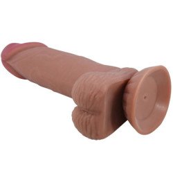PRETTY LOVE - SERIE PIEL DESLIZANTE DILDO REALISTA CON VENTOSA DE PIEL MARRÓN DESLIZANTE 19,4 CM