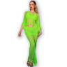 CHILIROSE - CR 4666 TOP Y FALDA VERDE S/M