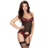 CHILIROSE - CR 3564 CORSET ROJO Y NEGRO L/XL