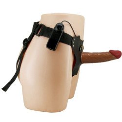 PRETTY LOVE - STARKS HARNESS BRIEFS DILDO VIBRADOR MULTIVELOCIDAD 17,5 CM MARRÓN CLARO