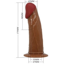PRETTY LOVE - HARNESS BRIEFS STARKS VIBRACIÓN MULTI-VELOCIDAD DILDO 17,5 CM MORENO