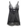 SUBBLIME - BABYDOLL CON ESTAMPADO FLORAL EN EL PECHO, NEGRO, TALLA L/XL