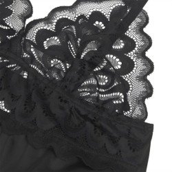 SUBBLIME - BABYDOLL CON ESTAMPADO FLORAL EN EL PECHO, NEGRO, TALLA L/XL