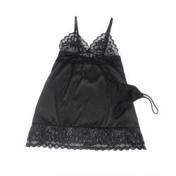 SUBBLIME - BABYDOLL CON ESTAMPADO FLORAL EN EL PECHO, NEGRO, TALLA S/M