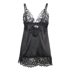 SUBBLIME - BABYDOLL CON ESTAMPADO FLORAL EN EL PECHO, NEGRO, TALLA S/M