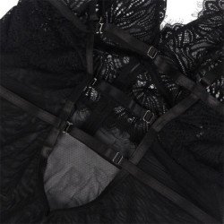 SUBBLIME - BABYDOLL CON TIRANTES DE ENCAJE AJUSTABLES NEGRO L/XL