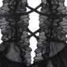SUBBLIME - TEDDY CON CUELLO HALTER Y ESPALDA DESNUDA, DE ENCAJE, NEGRO, S/M