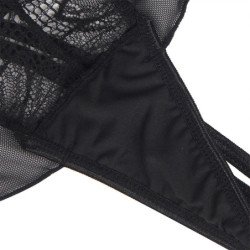 SUBBLIME - TEDDY CON CUELLO HALTER Y ESPALDA DESNUDA, DE ENCAJE, NEGRO, S/M