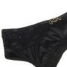 SUBBLIME - CONJUNTO DE 3 PIEZAS SUJETADOR + TANGA + LIGUERO DE ENCAJE NEGRO L/XL