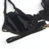 SUBBLIME - CONJUNTO DE 3 PIEZAS SUJETADOR + TANGA + LIGUERO DE ENCAJE NEGRO TALLA S/M