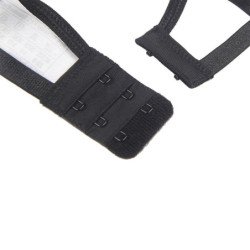 SUBBLIME - CONJUNTO DE 3 PIEZAS SUJETADOR + TANGA + LIGUERO DE ENCAJE NEGRO TALLA S/M