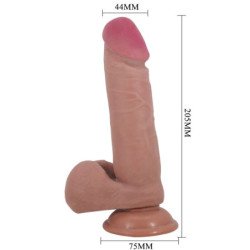 PRETTY LOVE - SERIE DE PIEL DESLIZANTE DILDO REALISTA CON VENTOSA DE PIEL DESLIZANTE CARNE DE 20,5 CM