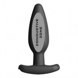 ELECTRASTIM - TAPÓN ANAL DE SILICONA NEGRO TIPO ROCKER MEDIANO