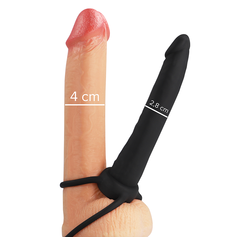 MITOLOGÍA - DILDO ANAL COBI ONYX CON ANILLO PARA PENE Y TESTÍCULOS, 13 CM DE SILICONA