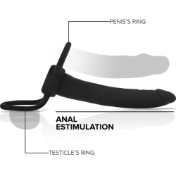 MITOLOGÍA - DILDO ANAL COBI ONYX CON ANILLO PARA PENE Y TESTÍCULOS, 13 CM DE SILICONA