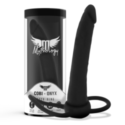 MITOLOGÍA - DILDO ANAL COBI ONYX CON ANILLO PARA PENE Y TESTÍCULOS, 13 CM DE SILICONA