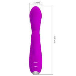 PRETTY LOVE - VIBRADOR RECARGABLE GLORIA CON FORMA DE CONEJO - IMPERMEABLE, COLOR MORADO