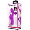 PRETTY LOVE - VIBRADOR RECARGABLE GLORIA CON FORMA DE CONEJO - IMPERMEABLE, COLOR MORADO