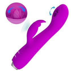 PRETTY LOVE - VIBRADOR RECARGABLE RACHEL CON VENTOSA MORADA
