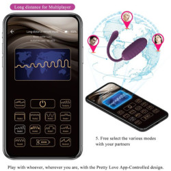 PRETTY LOVE - HUEVO VIBRATORIO RECARGABLE CASPER MORADO