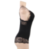 SUBBLIME - Teddy negro con detalles de encaje floral, talla S/M