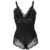SUBBLIME - Teddy negro con detalles de encaje floral, talla S/M