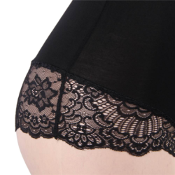 SUBBLIME - Teddy negro con detalles de encaje floral, talla L/XL