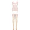 LIVCO CORSETTI FASHION - PERSINNE PEACH SET CORSET + PANTY + MEDIAS L/XL