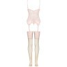 LIVCO CORSETTI FASHION - PERSINNE PEACH SET CORSET + PANTY + MEDIAS L/XL