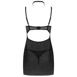 LIVCO CORSETTI FASHION - CONJUNTO BABYDOLL BINELLA + TANGA NEGRO
