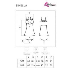 LIVCO CORSETTI FASHION - CONJUNTO BABYDOLL BINELLA + TANGA NEGRO