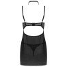 LIVCO CORSETTI FASHION - CONJUNTO BABYDOLL BINELLA + TANGA NEGRO