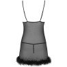 LIVCO CORSETTI FASHION - ZERUNAM SET BABYDOLL + TANGA NEGRO L/XL