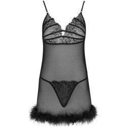 LIVCO CORSETTI FASHION - CONJUNTO ZERUNAM BABYDOLL + TANGA NEGRA