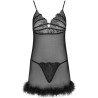 LIVCO CORSETTI FASHION - CONJUNTO ZERUNAM BABYDOLL + TANGA NEGRA