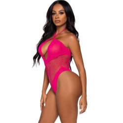 LEG AVENUE - BODY ESCOTE ABIERTO & CRUZADO FUCSIA