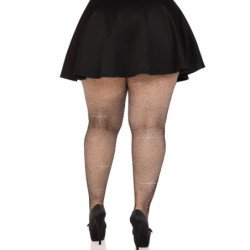 LEG AVENUE - MEDIAS DE MALLA CRISTALIZADAS NEGRAS TALLA GRANDE