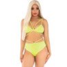LEG AVENUE - TOP Y BRAGUITAS AMARILLAS CON TIRANTES