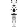 LIVCO CORSETTI FASHION - THIARA LC 20213 CONJUNTO DE BODY + MEDIAS NEGRO L/XL