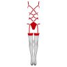 LIVCO CORSETTI FASHION - THIARA LC 20213 CONJUNTO DE BODY + MEDIAS ROJO L/XL