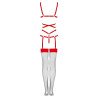 LIVCO CORSETTI FASHION - THIARA LC 20213 SET BODY + MEDIAS ROJA L/XL