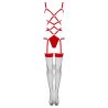 LIVCO CORSETTI FASHION - THIARA LC 20213 SET BODY + MEDIAS ROJA S/M